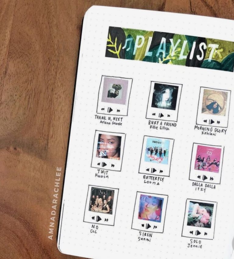 Playlist Bullet Journal Spreads for 2020 - atinydreamer