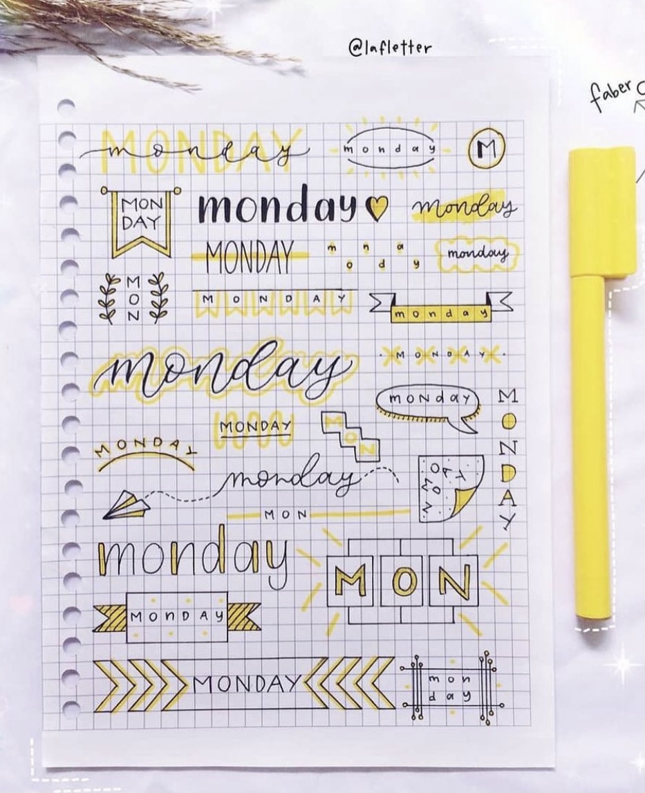 61 Best Bujo Weekday Titles for Inspiration - atinydreamer