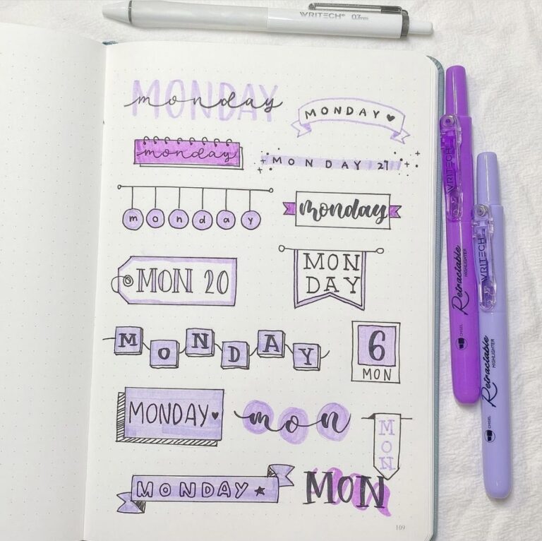 61 Best Bujo Weekday Titles for Inspiration - atinydreamer