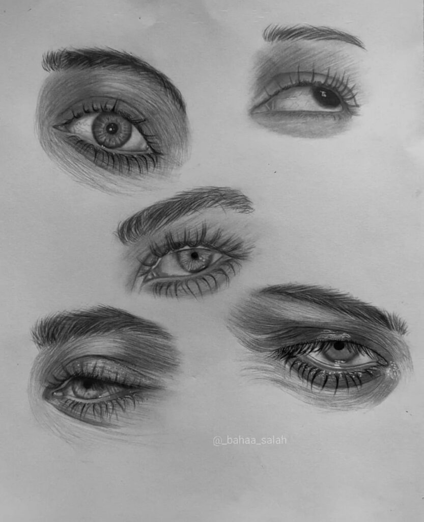 ArtStation - Female eyes drawing