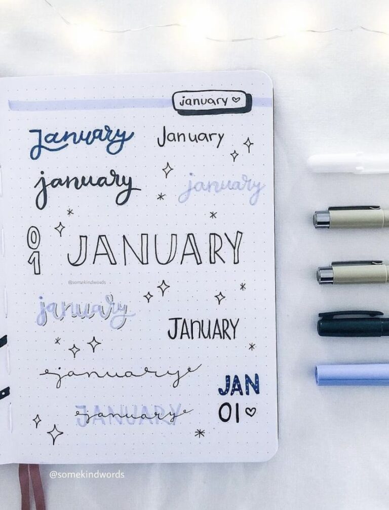 16 Best January Bullet Journal Headers to Copy - atinydreamer