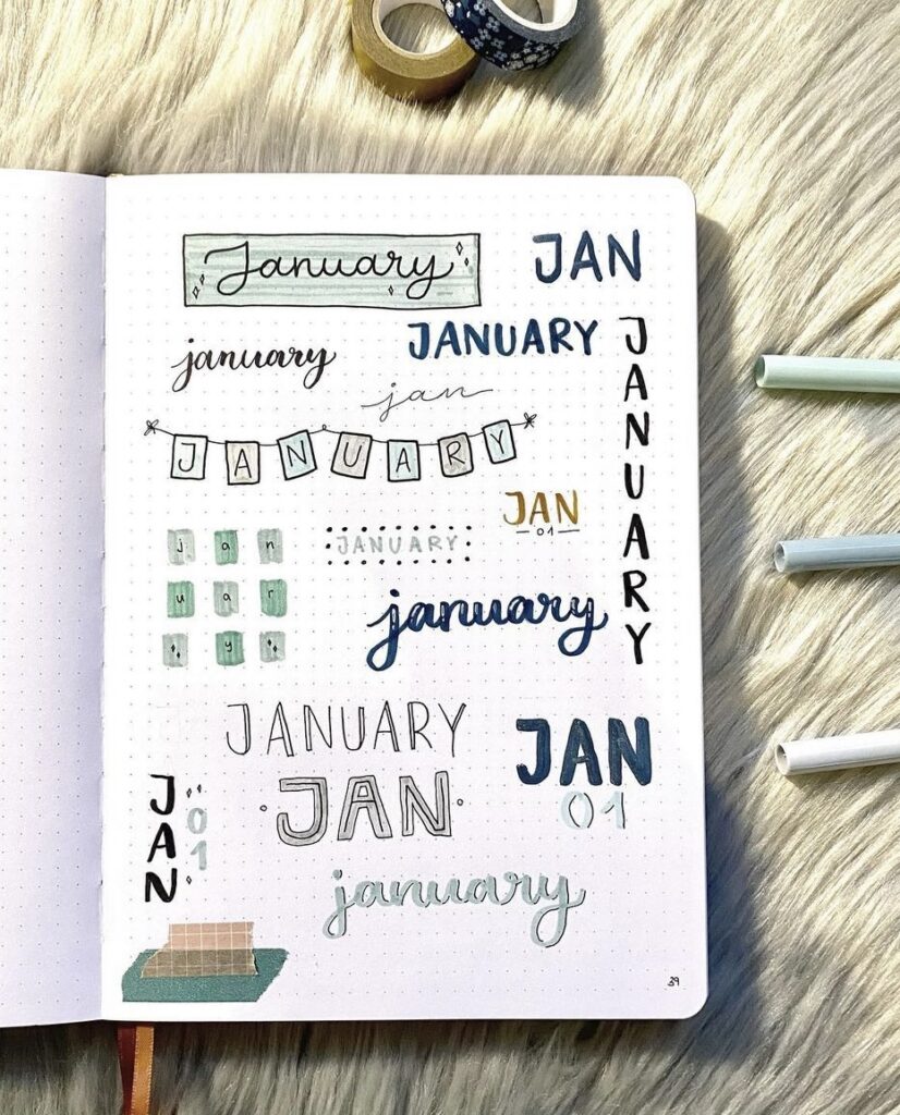 16 Best January Bullet Journal Headers to Copy - atinydreamer