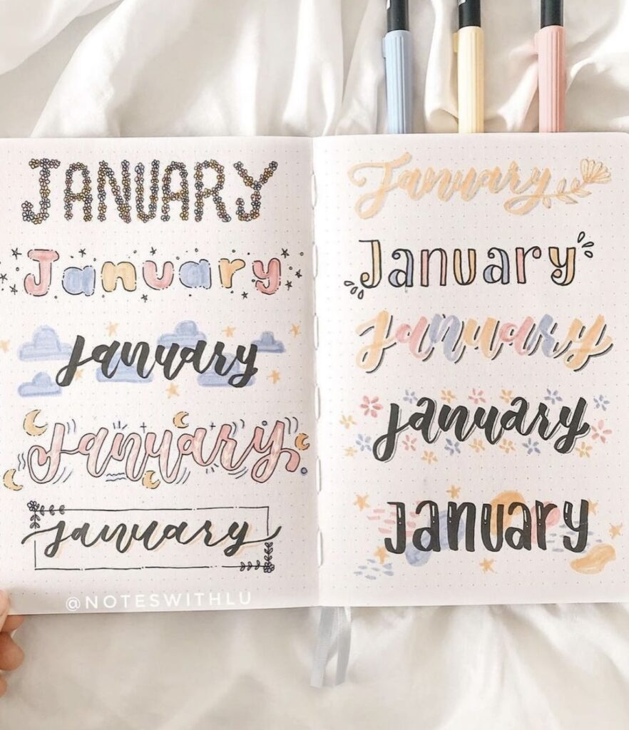 16 Best January Bullet Journal Headers to Copy - atinydreamer