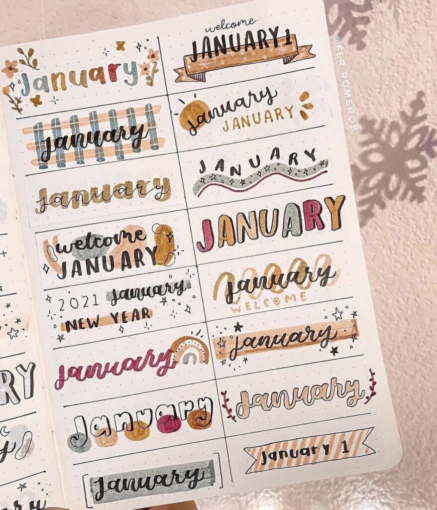 16 Best January Bullet Journal Headers to Copy - atinydreamer