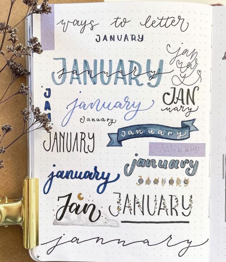 16 Best January Bullet Journal Headers to Copy - atinydreamer