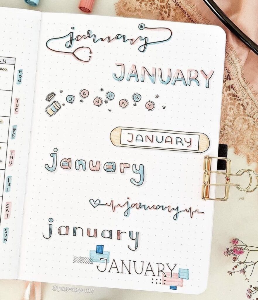 16 Best January Bullet Journal Headers to Copy - atinydreamer