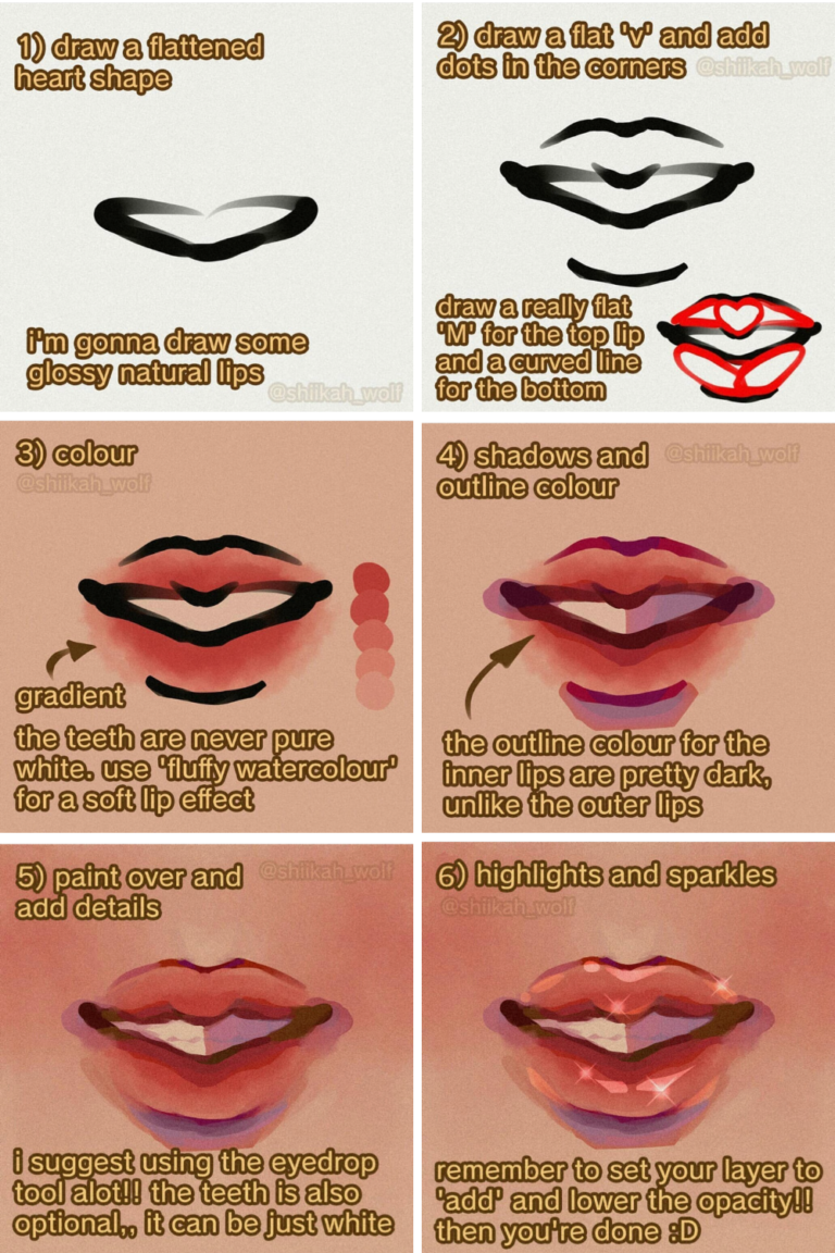 37 Best Step by Step Lip drawing Tutorials to follow - atinydreamer