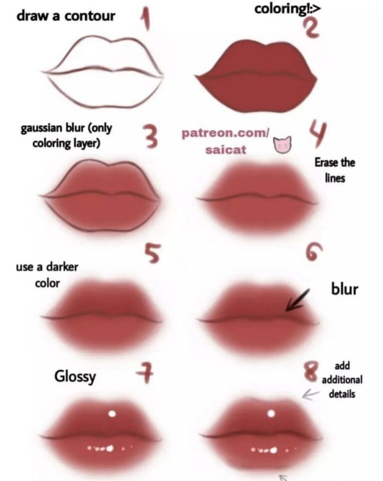 37 Best Step by Step Lip drawing Tutorials to follow - atinydreamer