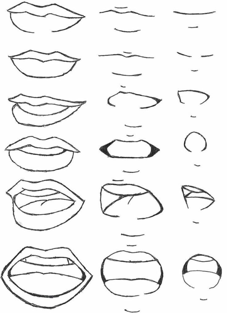 How to draw lips from the 3/4 view | RapidFireArt