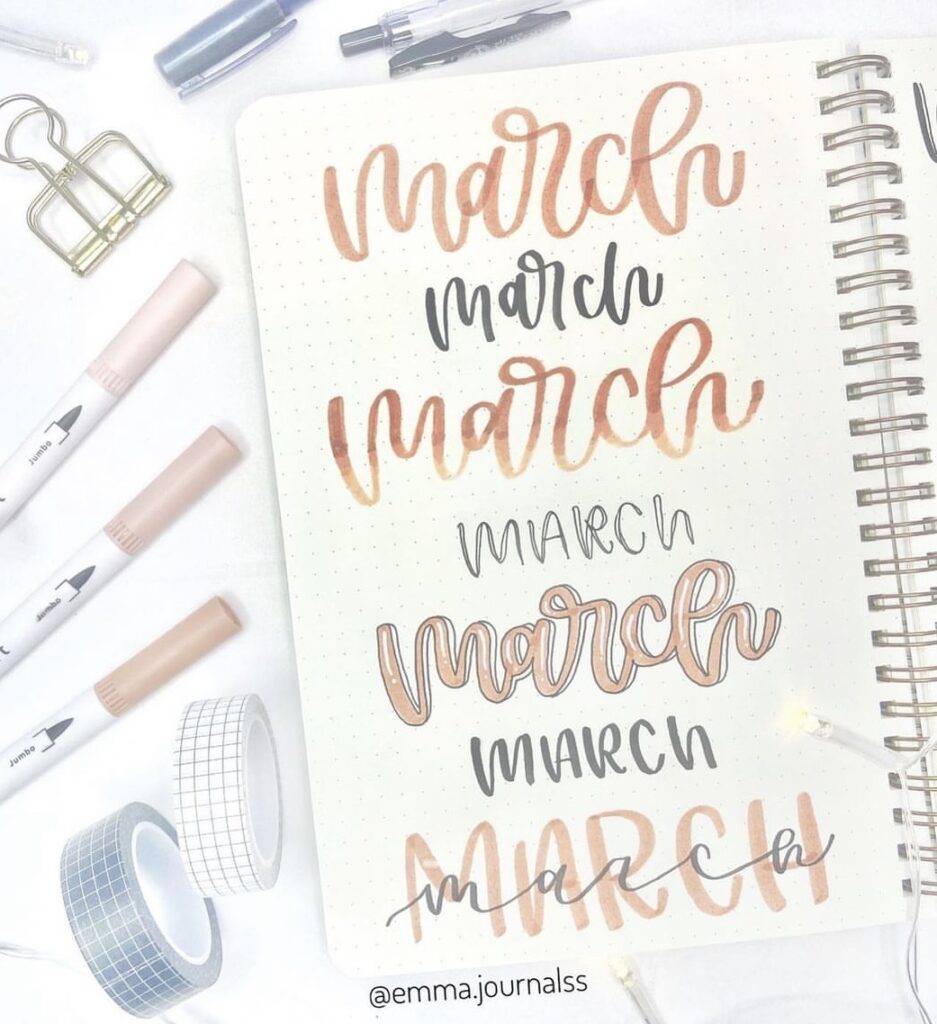 28 Best March Bujo Header to use for your journal - atinydreamer