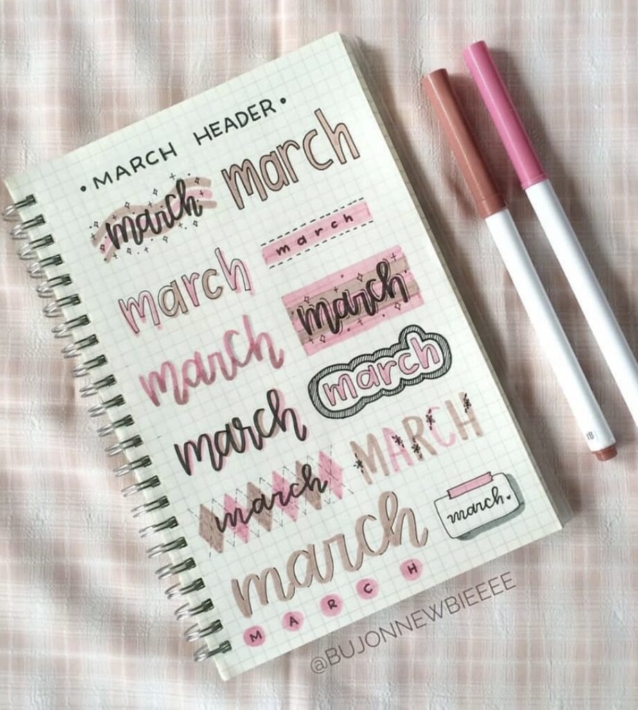 28 Best March Bujo Header to use for your journal - atinydreamer