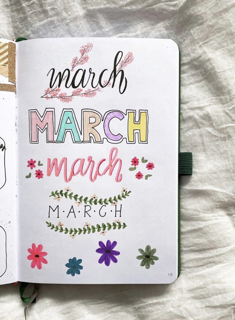 28 Best March Bujo Header to use for your journal - atinydreamer