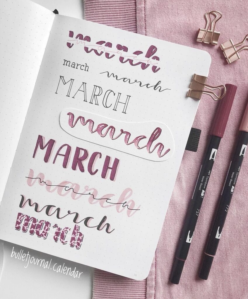 28 Best March Bujo Header to use for your journal - atinydreamer