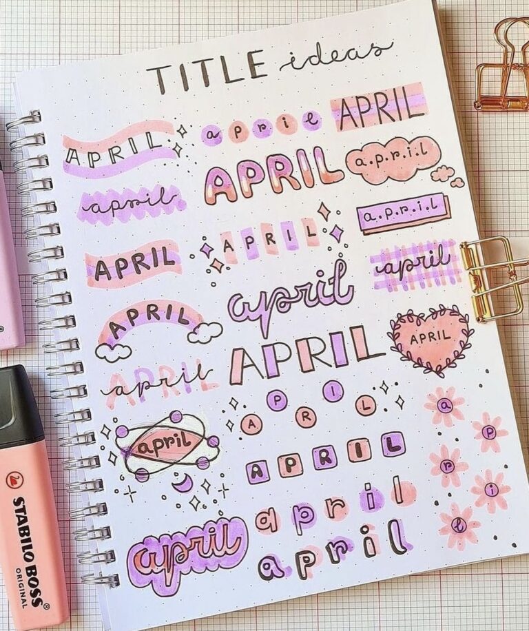 22 Best April Bujo Headers to replicate for Your Journal - atinydreamer