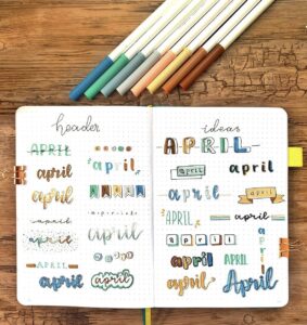 22 Best April Bujo Headers to replicate for Your Journal - atinydreamer