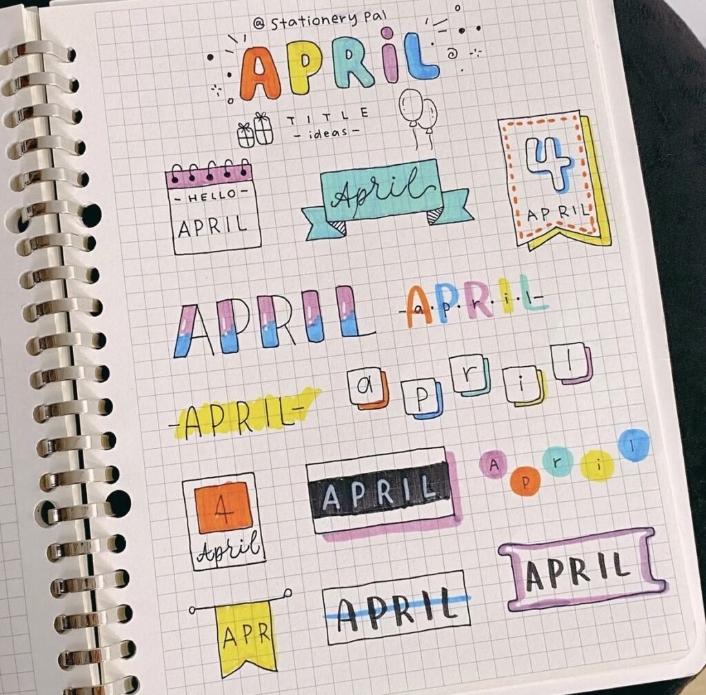 22 Best April Bujo Headers to replicate for Your Journal - atinydreamer