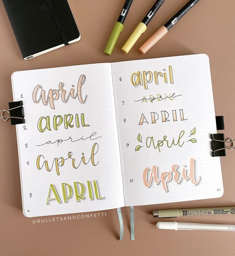 22 Best April Bujo Headers to replicate for Your Journal - atinydreamer