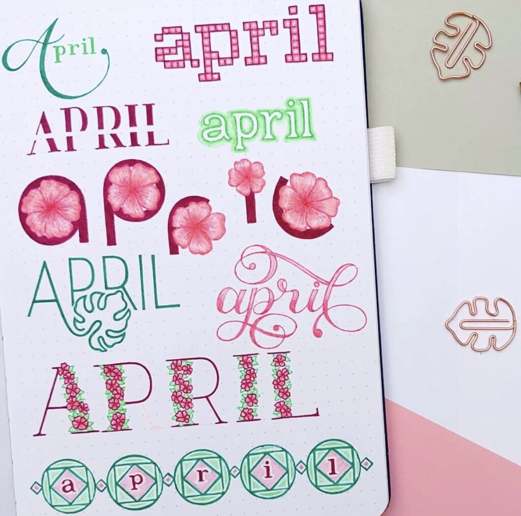 22 Best April Bujo Headers to replicate for Your Journal - atinydreamer
