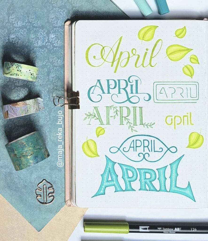 22 Best April Bujo Headers to replicate for Your Journal - atinydreamer