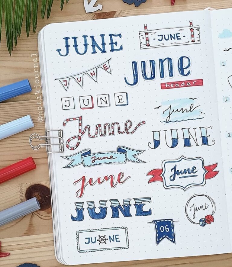 31 Unique June Bujo Headers to Add Charm to Your Pages - atinydreamer