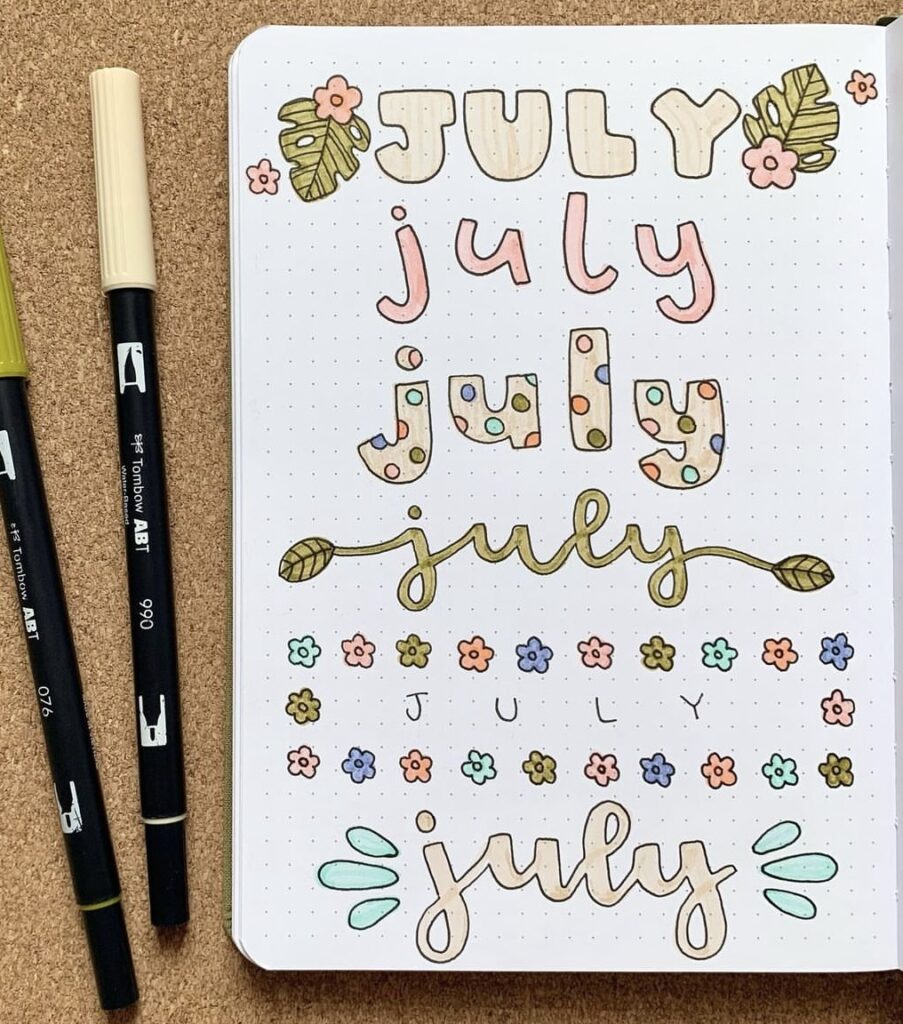 31 Best July Bujo Headers To Add Color To Your Spreads - Atinydreamer