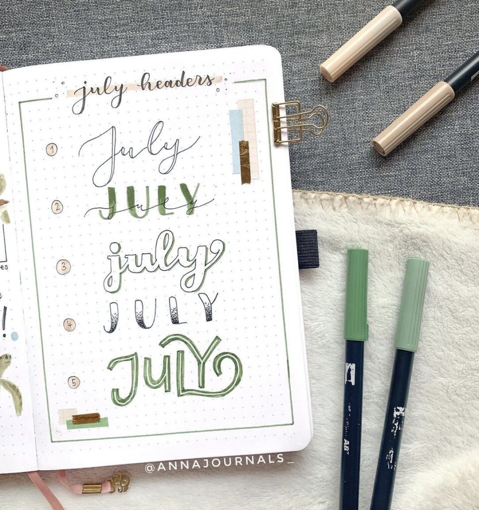 31 Best July Bujo Headers To Add Color To Your Spreads - Atinydreamer