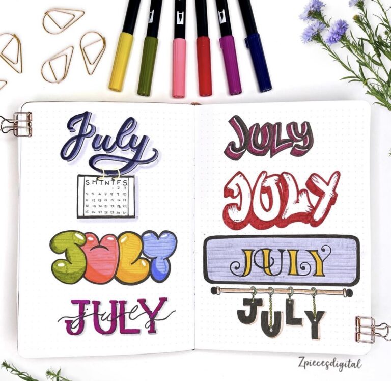 31 Best July Bujo Headers to add color to your spreads - atinydreamer