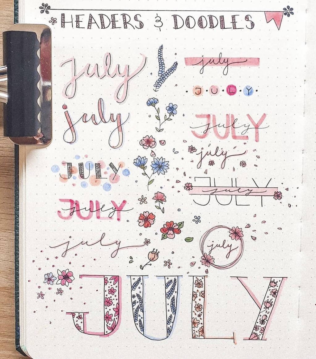 31 Best July Bujo Headers to add color to your spreads - atinydreamer