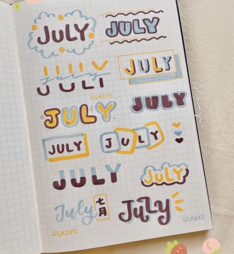 31 Best July Bujo Headers to add color to your spreads - atinydreamer