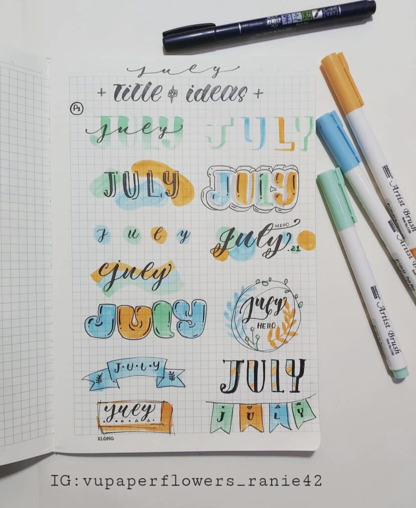 31 Best July Bujo Headers to add color to your spreads - atinydreamer