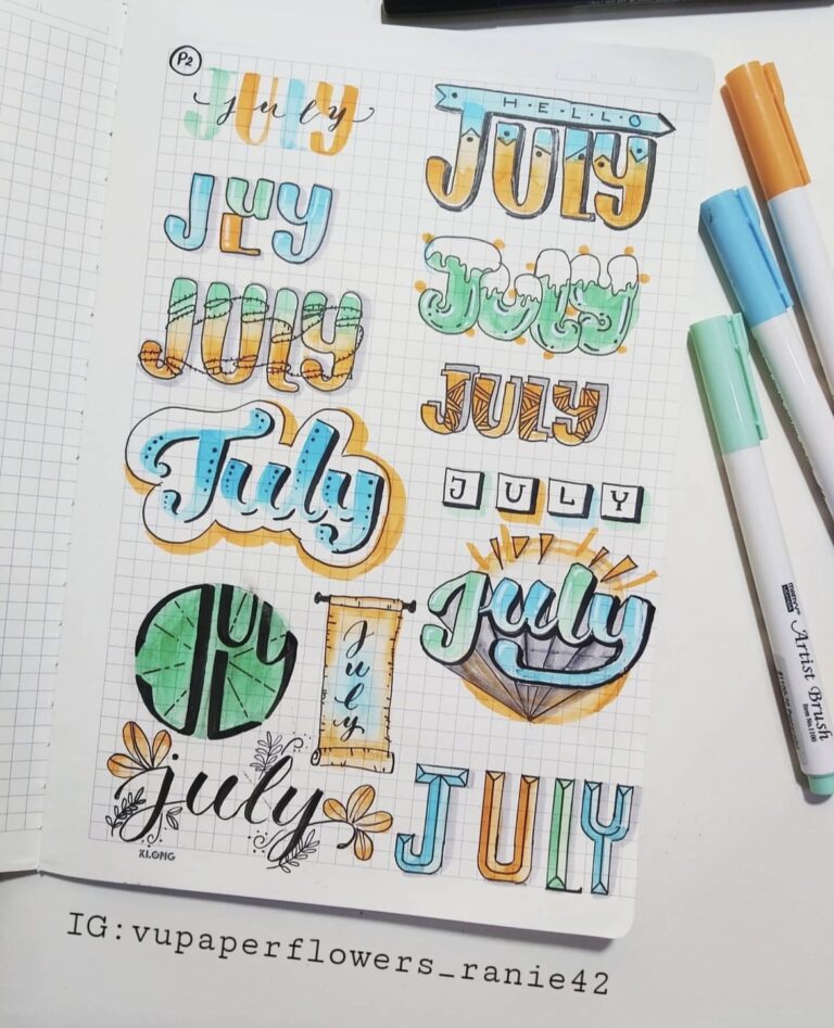 31 Best July Bujo Headers to add color to your spreads - atinydreamer