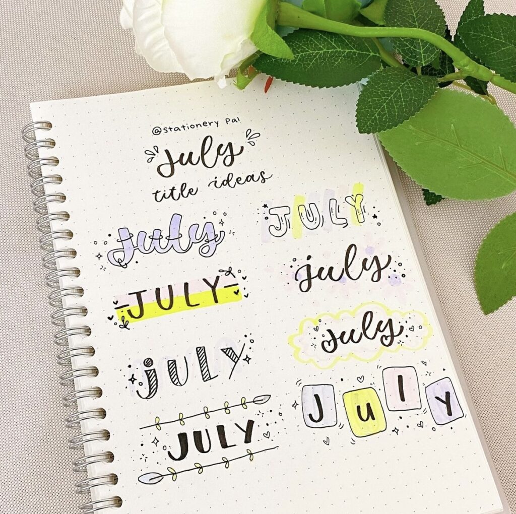 31 Best July Bujo Headers to add color to your spreads - atinydreamer