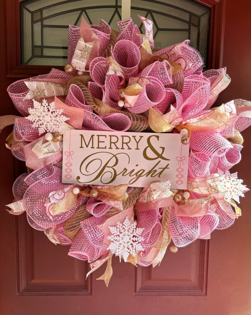 Pink Christmas Wreath 